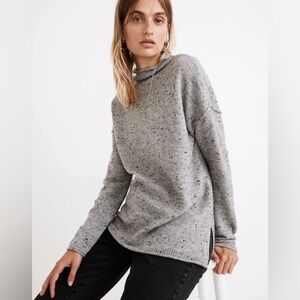 Madewell Donegal Whitworth Mockneck Sweater – Graphite – Size M – NWT